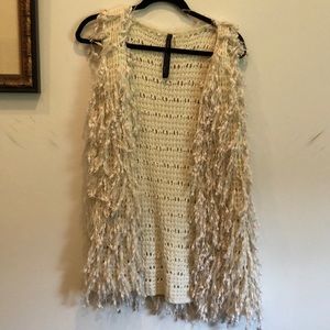 Shaggy cream vest